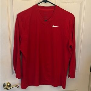 Nike Victory Red 3/4 Sleeve Tee Athletic Performance
